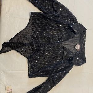 Sequin See-through Crop Top